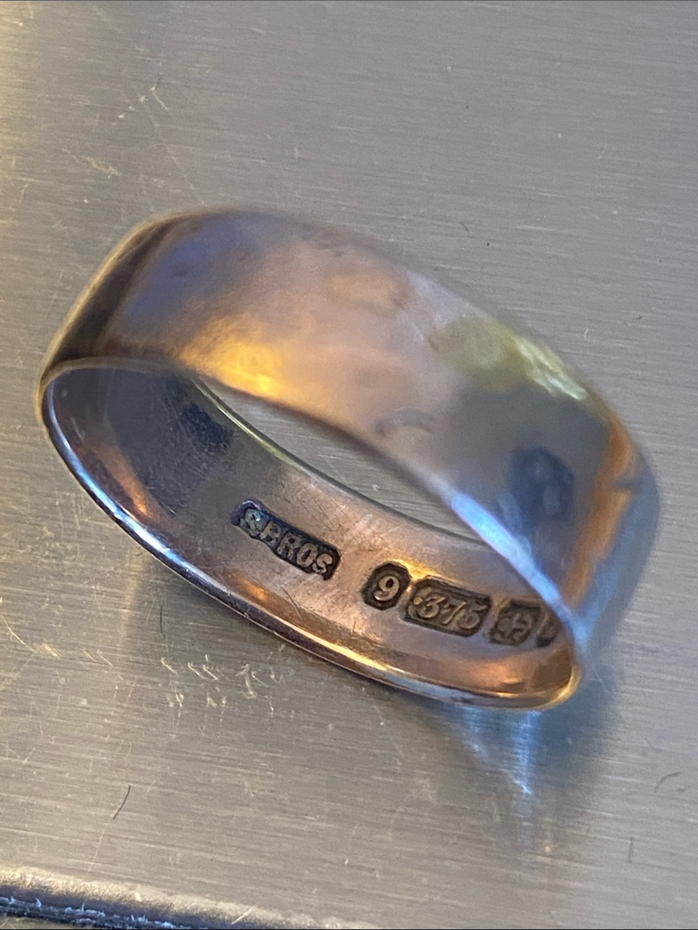 Vintage 9ct Rose Gold Engraved Band Ring Size 7.5–7.75